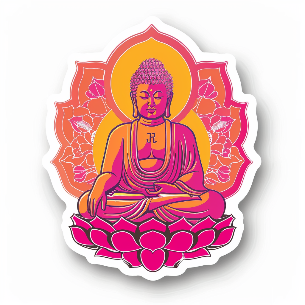 Buddha majestic Expressive surreal Vinyl Decal Sticker for Car, Laptop, Tumbler and more # F017070