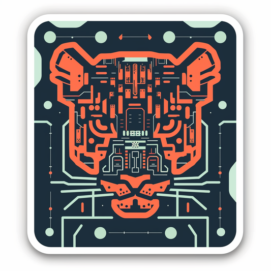 Leopard majestic Expressive surreal Vinyl Decal Sticker for Car, Laptop, Tumbler and more # F022574