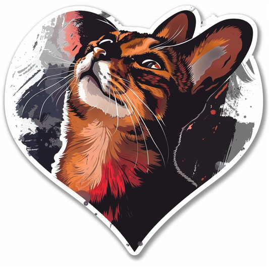 Abyssinian Cat astronaut majestic Expressive surreal Vinyl Decal Sticker for Car, Laptop, Tumbler and more # F021261-4" x 4"