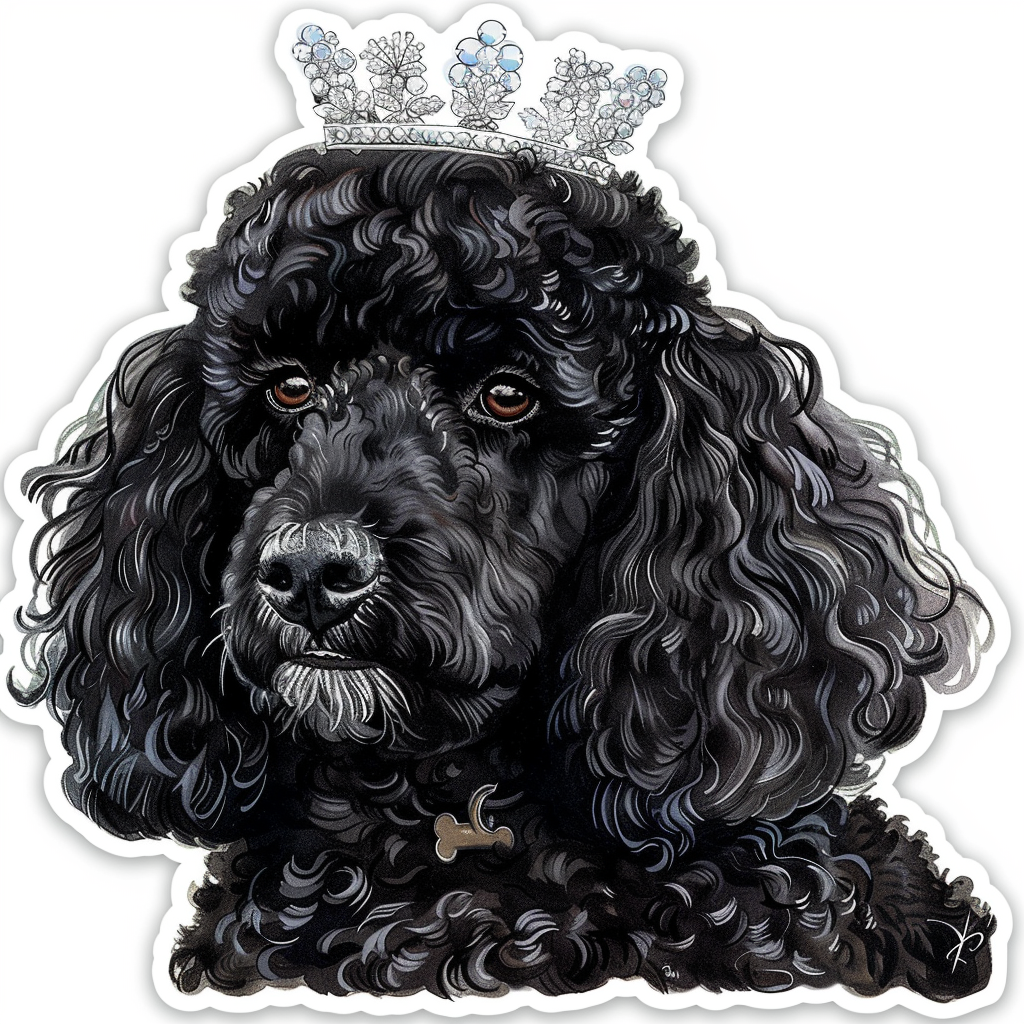 Poodle Dog crowned Vinyl Decal Sticker for Car, Laptop, Tumbler and more # F012543