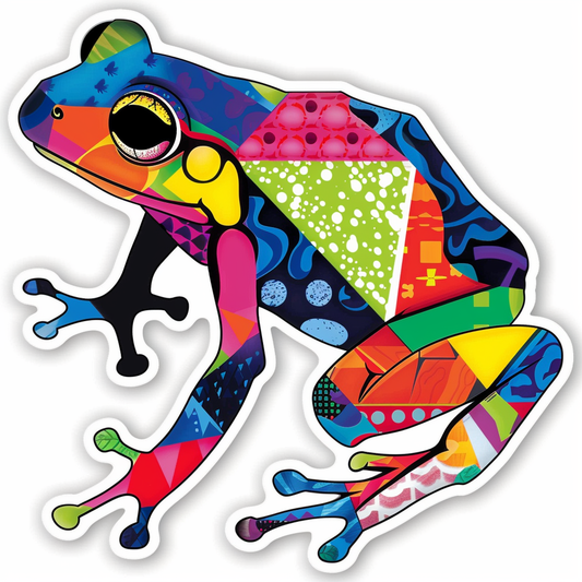 Sticker of a Frog majestic Expressive surreal Vinyl Decal Sticker for Car, Laptop, Tumbler and more # F015818