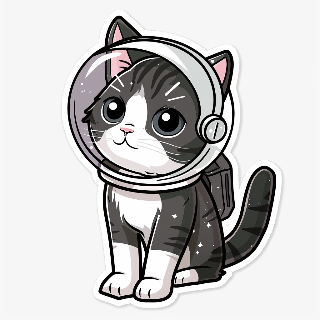 Cute and Adorable American Shorthair Expressive surreal Vinyl Decal Sticker for Car, Laptop, Tumbler and more # F018790