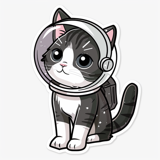 Cute and Adorable American Shorthair Expressive surreal Vinyl Decal Sticker for Car, Laptop, Tumbler and more # F018790