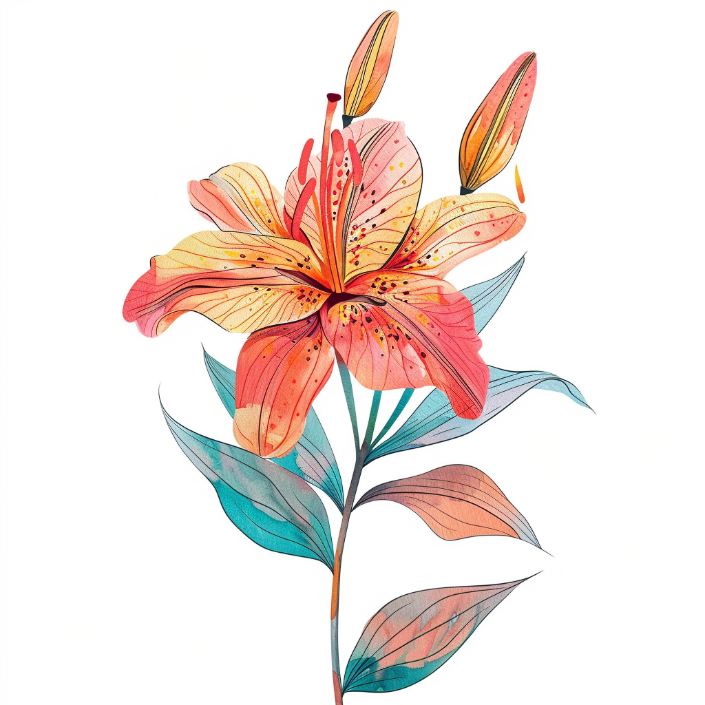 Lily flower majestic Expressive surreal Vinyl Decal Sticker for Car, Laptop, Tumbler and more # F023232