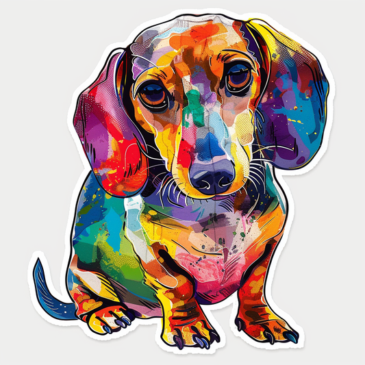 Dachshund Dog cartoon Vinyl Decal Sticker for Car, Laptop, Tumbler and more # F012891