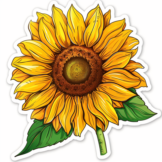 Sunflower flower majestic Expressive surreal Vinyl Decal Sticker for Car, Laptop, Tumbler and more # F022974