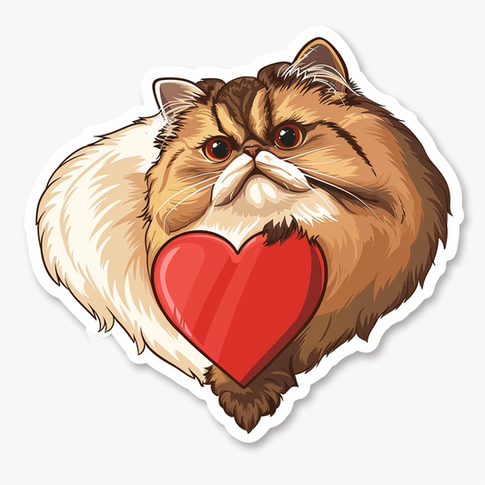 Sticker of a Persian Cat Expressive surreal Vinyl Decal Sticker for Car, Laptop, Tumbler and more # F016354