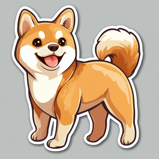 Shiba Inu sticker cartoon style Expressive surreal Vinyl Decal Sticker for Car, Laptop, Tumbler and more # F025816