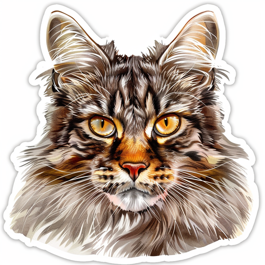 Maine Coon cat Vinyl Decal Sticker for Car, Laptop, Tumbler and more # F07552