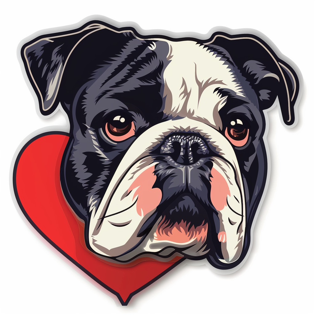 Bulldog Dog majestic Expressive surreal Vinyl Decal Sticker for Car, Laptop, Tumbler and more # F017456