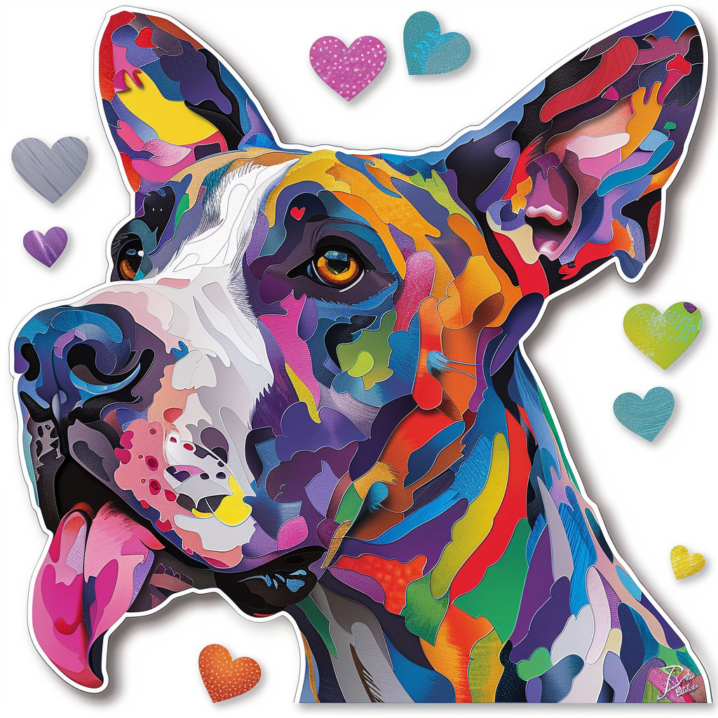 Adorable Great Dane Dog Expressive surreal Vinyl Decal Sticker for Car, Laptop, Tumbler and more # F017944