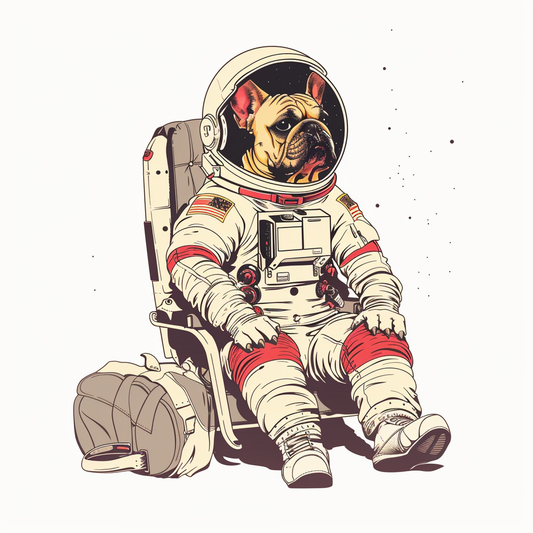 Bulldog Dog astronaut majestic Expressive surreal Vinyl Decal Sticker for Car, Laptop, Tumbler and more # F017333