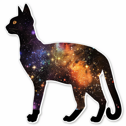 Abyssinian Cat astronaut majestic Expressive surreal Vinyl Decal Sticker for Car, Laptop, Tumbler and more # F021197-4" x 4"