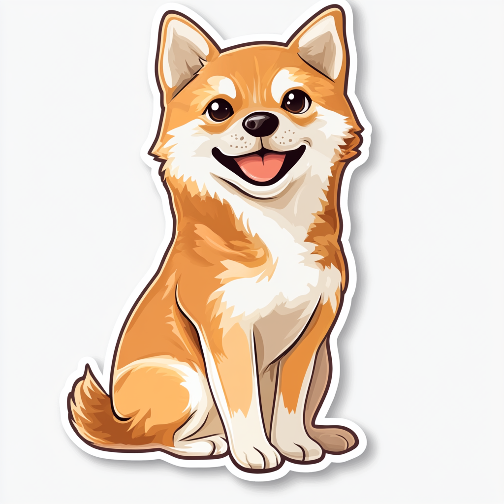 Shiba Inu sticker cartoon style Expressive surreal Vinyl Decal Sticker for Car, Laptop, Tumbler and more # F025820