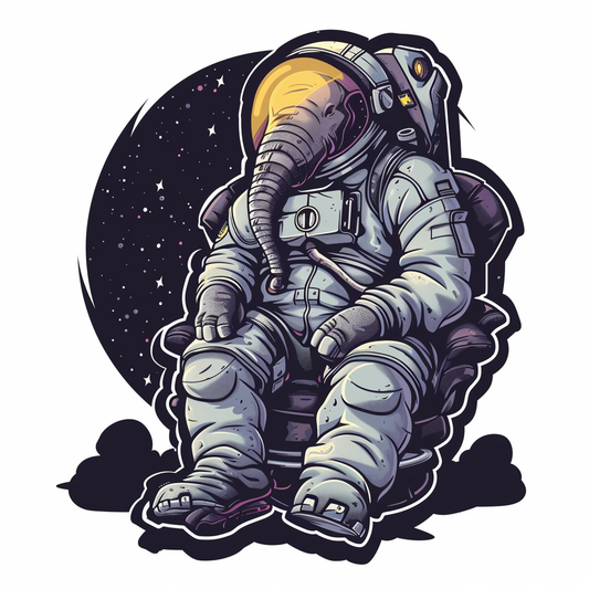 Elephant Expressive surreal Vinyl Decal Sticker for Car, Laptop, Tumbler and more # F022373-4" x 4"