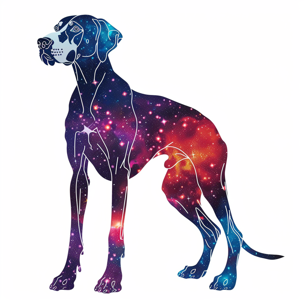 Adorable Great Dane Dog Expressive surreal Vinyl Decal Sticker for Car, Laptop, Tumbler and more # F017982