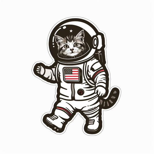 American Shorthair Cat majestic Expressive surreal Vinyl Decal Sticker for Car, Laptop, Tumbler and more # F019796-4" x 4"