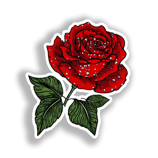 Rose Flower Vinyl Decal Sticker for Car, Laptop, Tumbler and more # A019248-4" x 4"