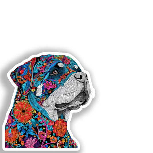 Rottweiler Dog Vinyl Decal Sticker for Car, Laptop, Tumbler and more # A018108-4" x 4"