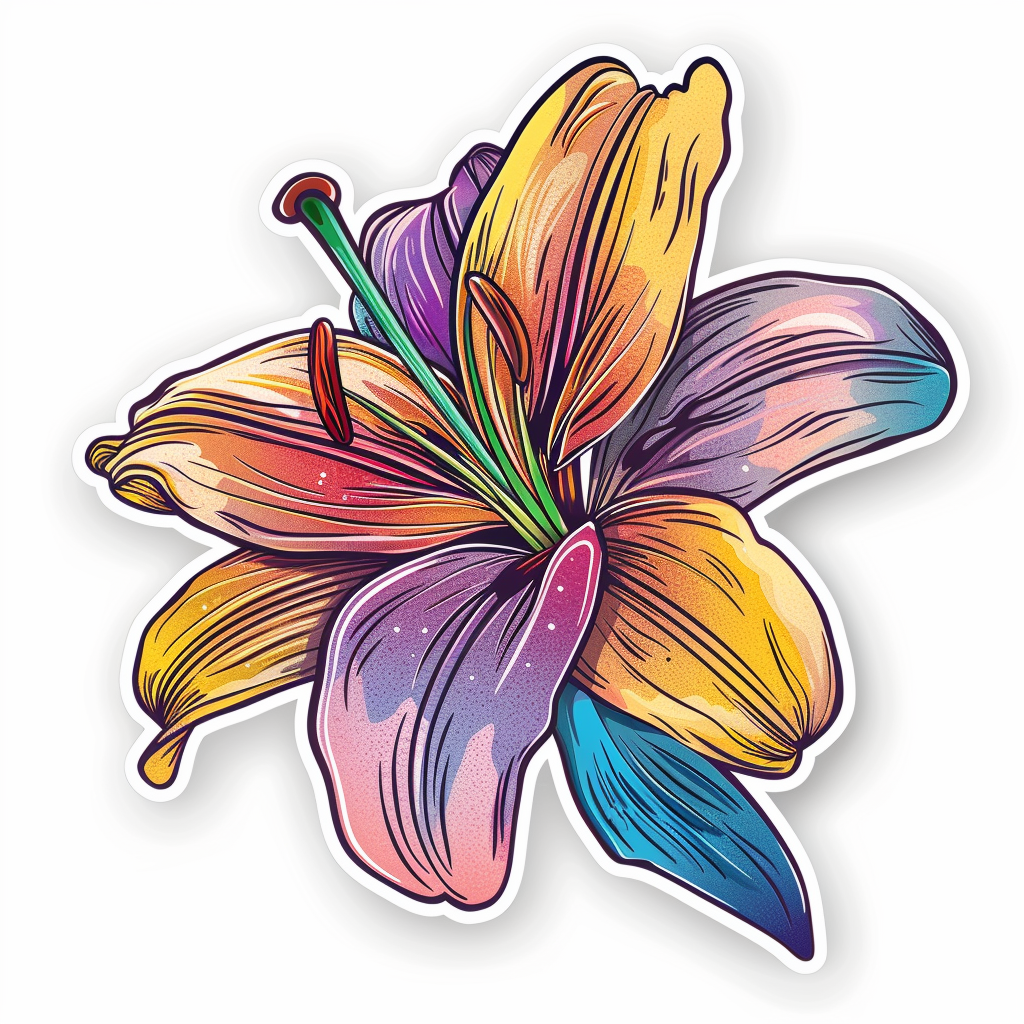Lily flower majestic Expressive surreal Vinyl Decal Sticker for Car, Laptop, Tumbler and more # F023312