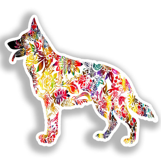 German Shepherd Dog Vinyl Decal Sticker for Car, Laptop, Tumbler and more # A019587-4" x 4"
