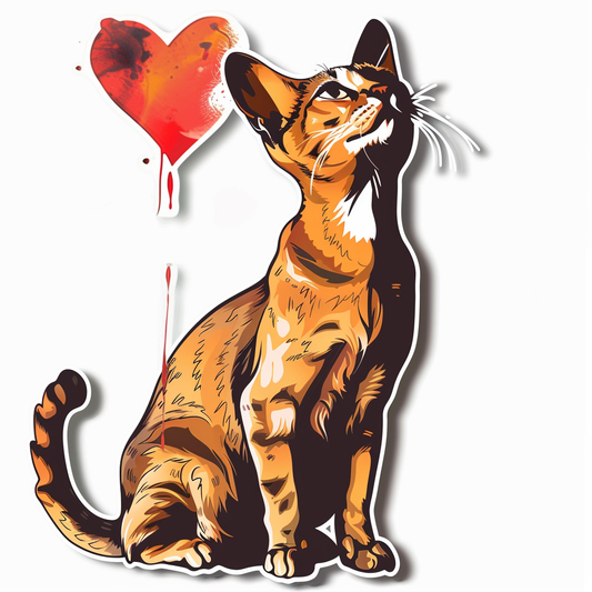 Abyssinian Cat astronaut majestic Expressive surreal Vinyl Decal Sticker for Car, Laptop, Tumbler and more # F021268-4" x 4"