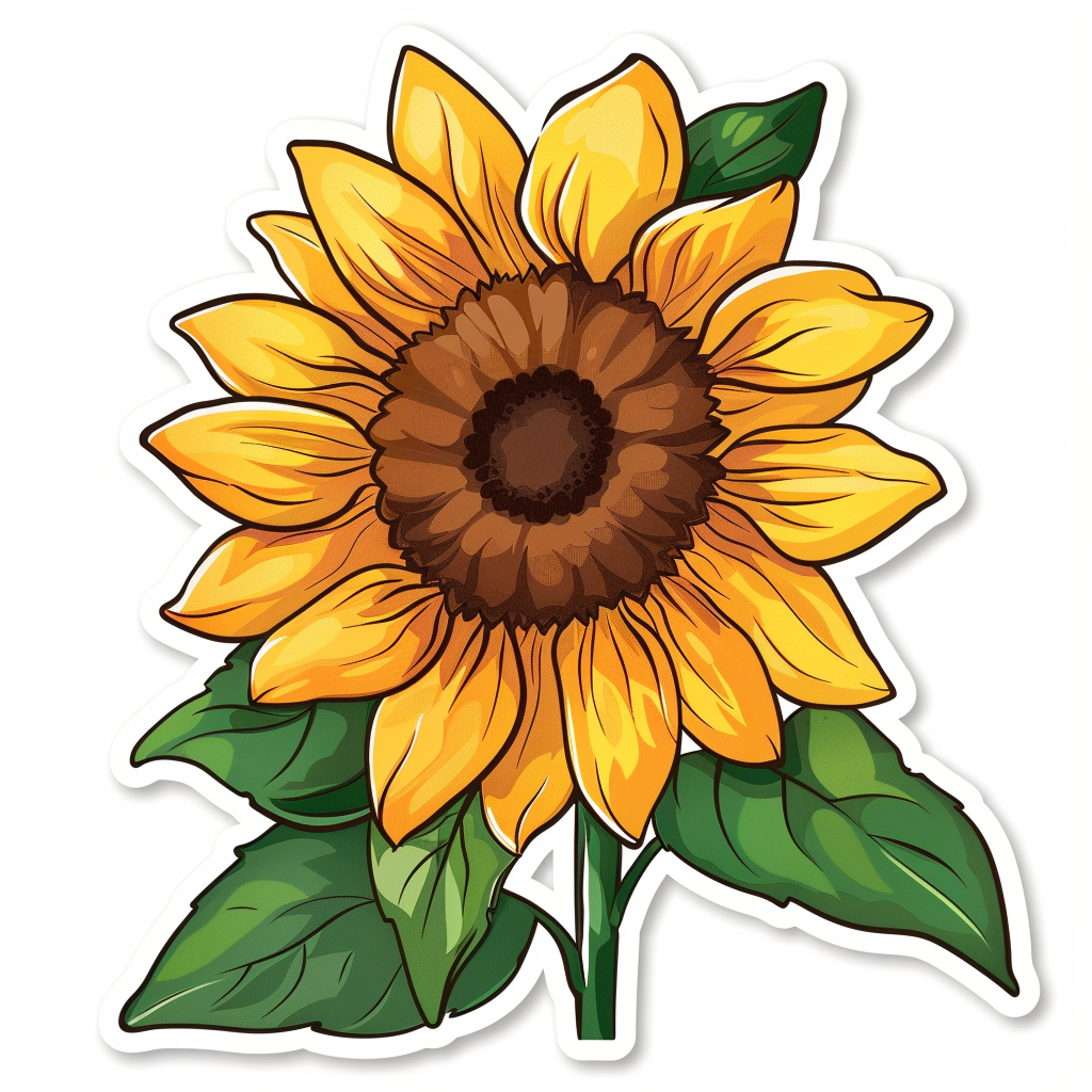 Sunflower flower majestic Expressive surreal Vinyl Decal Sticker for Car, Laptop, Tumbler and more # F023050