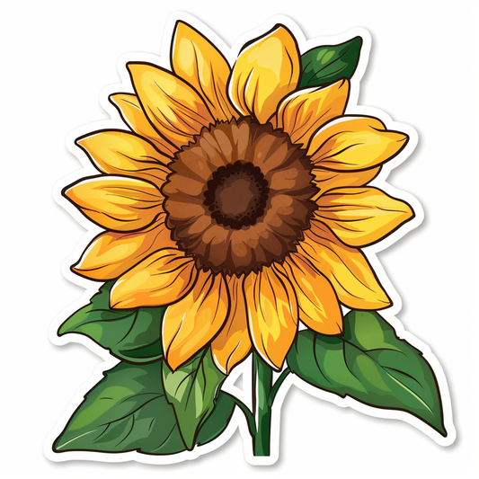 Sunflower flower majestic Expressive surreal Vinyl Decal Sticker for Car, Laptop, Tumbler and more # F023050