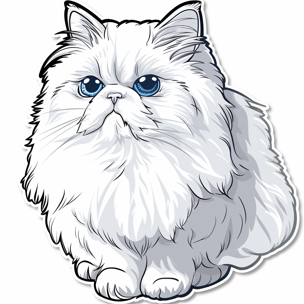 Persian cat Vinyl Decal Sticker for Car, Laptop, Tumbler and more # F08014