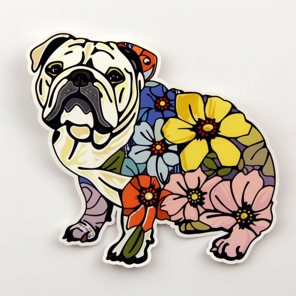 Bulldog Dog majestic Expressive surreal Vinyl Decal Sticker for Car, Laptop, Tumbler and more # F017657