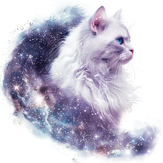 Adorable Turkish Angora Cat  Vinyl Decal Sticker for Car, Laptop, Tumbler and more # F020876-4" x 4"