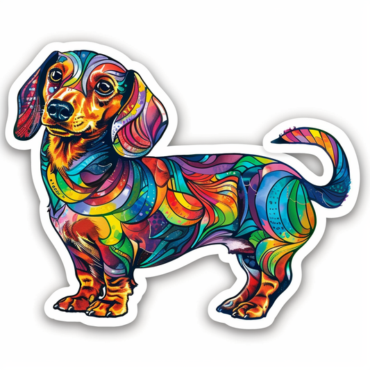 Dachshund Dog cartoon Vinyl Decal Sticker for Car, Laptop, Tumbler and more # F012920