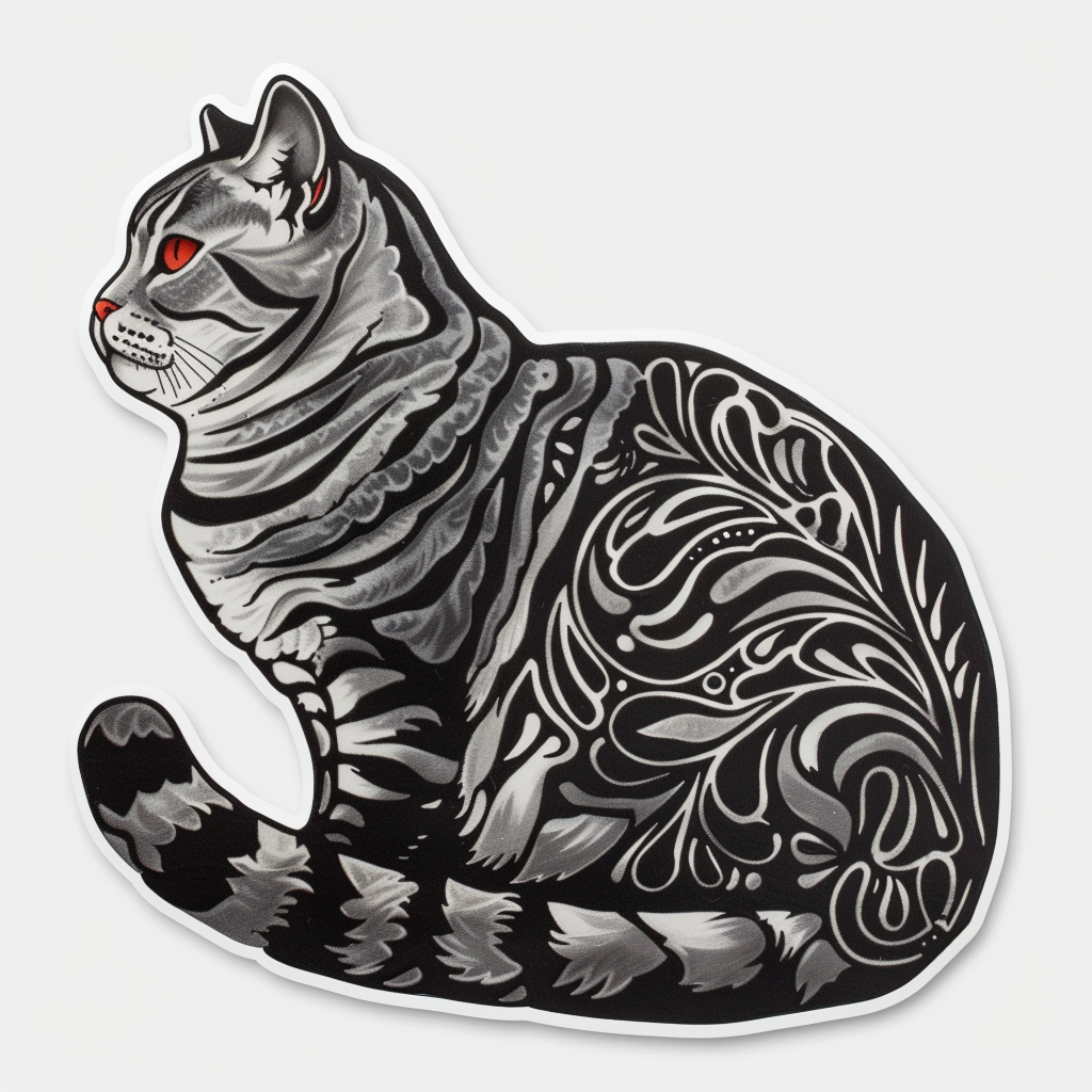 American Shorthair Cat majestic Expressive surreal Vinyl Decal Sticker for Car, Laptop, Tumbler and more # F018861