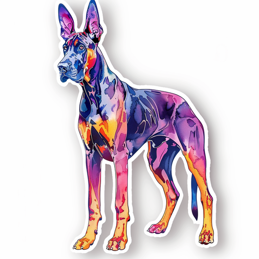 Adorable Great Dane Dog Expressive surreal Vinyl Decal Sticker for Car, Laptop, Tumbler and more # F017865