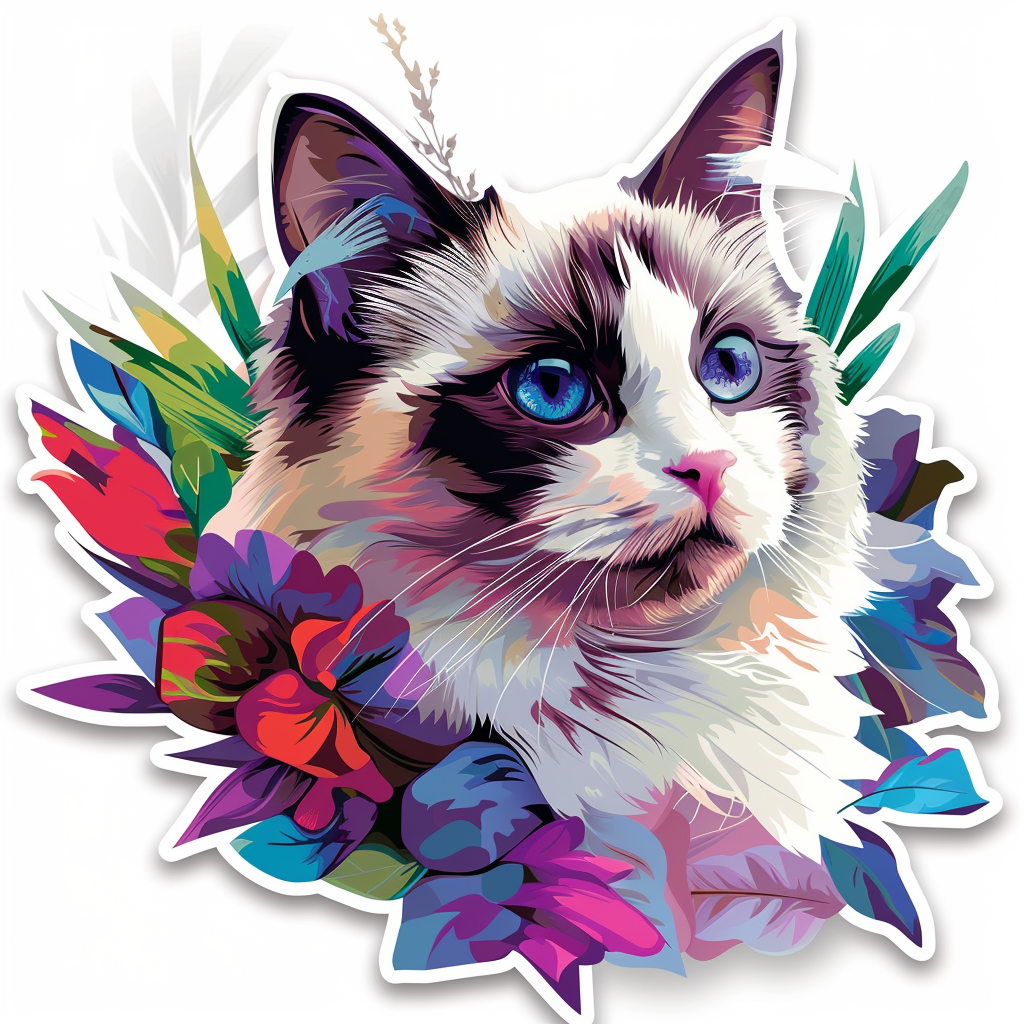 Ragdoll Cat Vinyl Decal Sticker for Car, Laptop, Tumbler and more # F07981