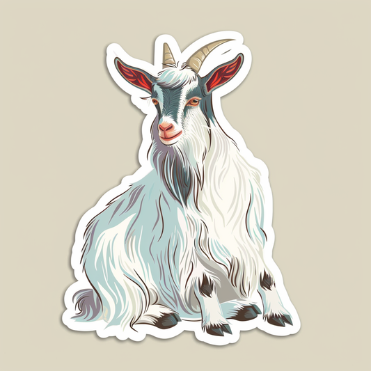 Goat majestic Expressive surreal Vinyl Decal Sticker for Car, Laptop, Tumbler and more # F020641-4" x 4"