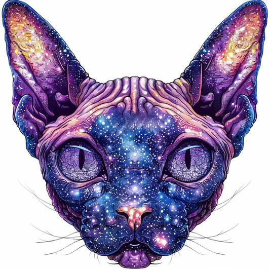 Adorable Cornish Rex Cat Expressive surreal Vinyl Decal Sticker for Car, Laptop, Tumbler and more # F021525-4" x 4"