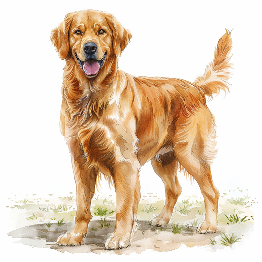 Golden Retriever Expressive surreal Vinyl Decal Sticker for Car, Laptop, Tumbler and more # F020392-4" x 4"