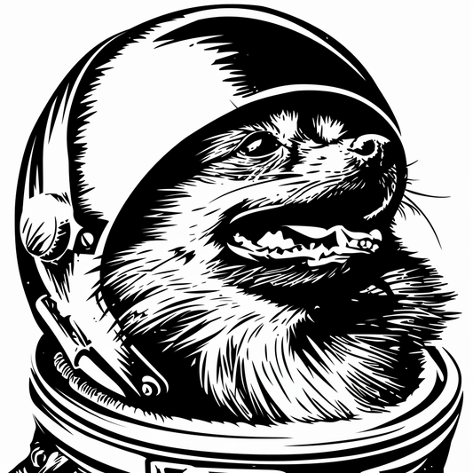 Sticker of a Pomeranian Dog astronaut majestic Expressive surreal Vinyl Decal Sticker for Car, Laptop, Tumbler and more # F013905
