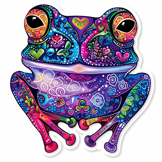 Sticker of a Frog majestic Expressive surreal Vinyl Decal Sticker for Car, Laptop, Tumbler and more # F016597