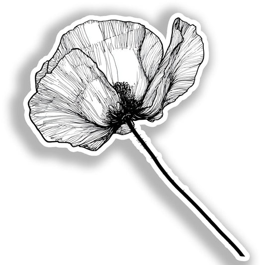 Poppy Flower Vinyl Decal Sticker for Car, Laptop, Tumbler and more # A019289-4" x 4"