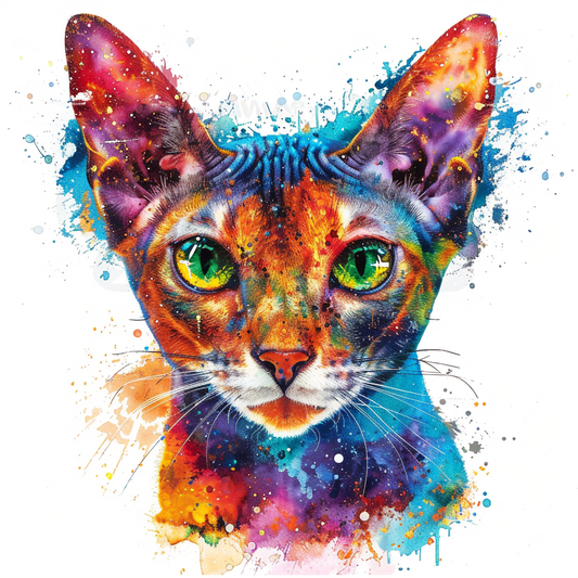 Abyssinian Cat astronaut majestic Expressive surreal Vinyl Decal Sticker for Car, Laptop, Tumbler and more # F021180-4" x 4"