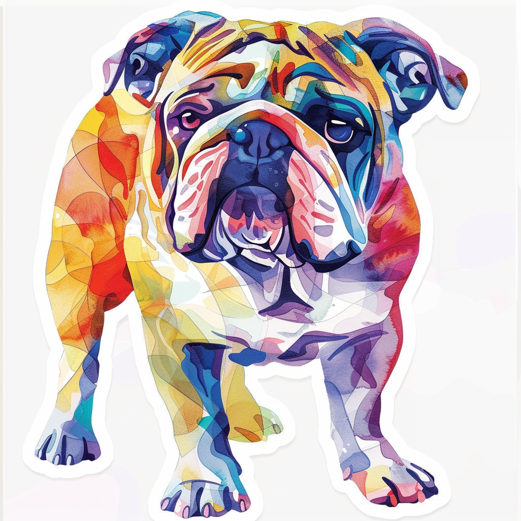 Sticker of a Bulldog Dog majestic Expressive surreal Vinyl Decal Sticker for Car, Laptop, Tumbler and more # F017298