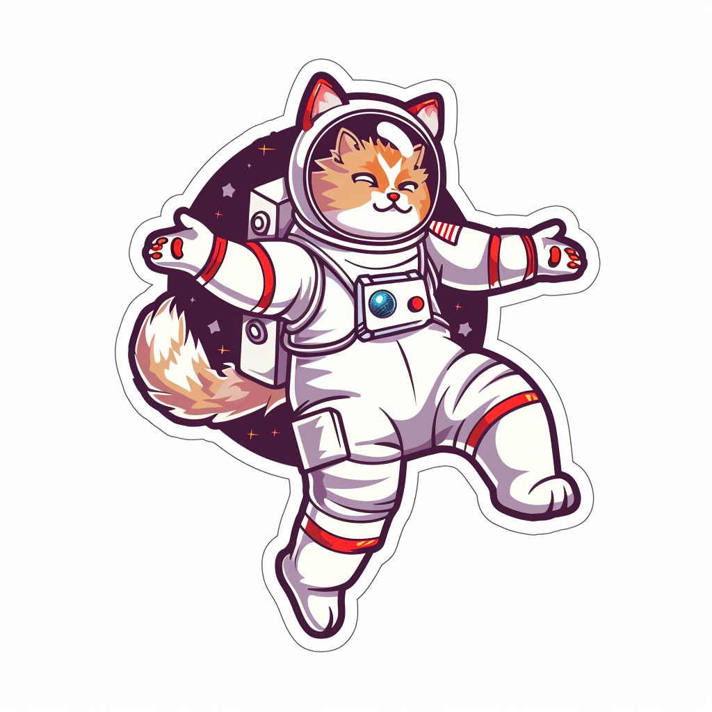 Persian Cat Space Expressive surreal Vinyl Decal Sticker for Car, Laptop, Tumbler and more # F016082