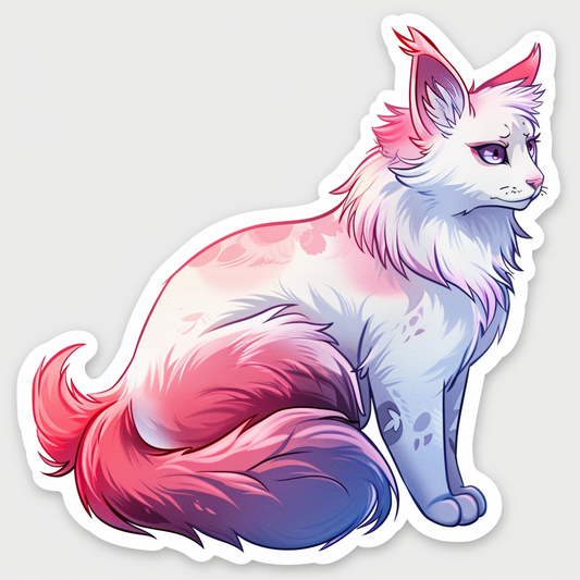 Adorable Turkish Angora Cat  Vinyl Decal Sticker for Car, Laptop, Tumbler and more # F020900-4" x 4"