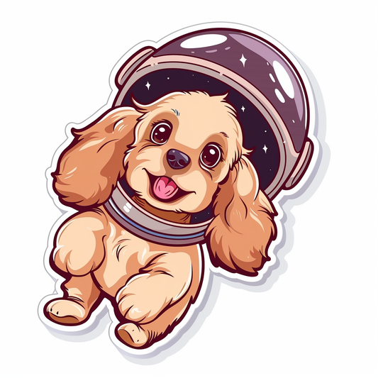 Cute and Adorable Cocker Spaniel Dog Expressive surreal Vinyl Decal Sticker for Car, Laptop, Tumbler and more # F019994-4" x 4"