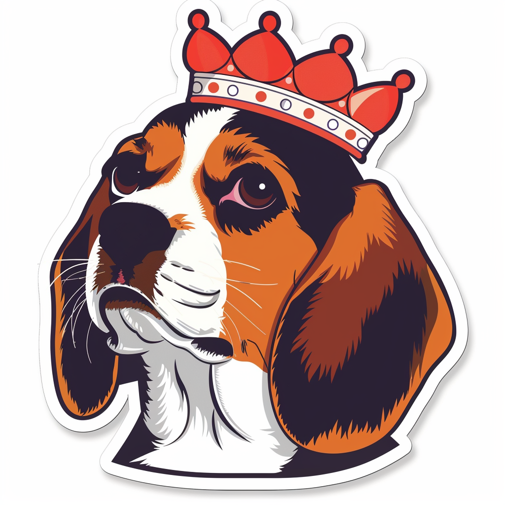 Beagle dog crowned Vinyl Decal Sticker for Car, Laptop, Tumbler and more # F011878