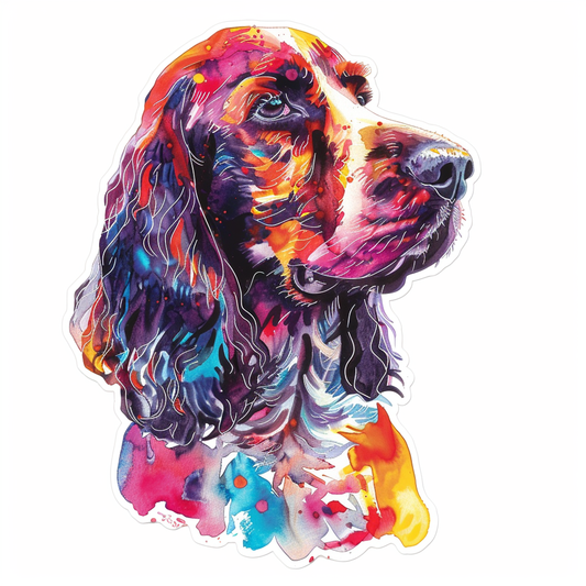 Cocker Spaniel Dog majestic Expressive surreal Vinyl Decal Sticker for Car, Laptop, Tumbler and more # F020070-4" x 4"
