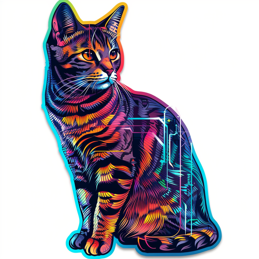 American Shorthair Cat majestic Expressive surreal Vinyl Decal Sticker for Car, Laptop, Tumbler and more # F018637