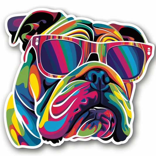 Bulldog Dog majestic Expressive surreal Vinyl Decal Sticker for Car, Laptop, Tumbler and more # F017432
